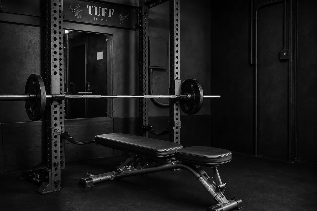 Strength training equipment and squat rack at the private training facility